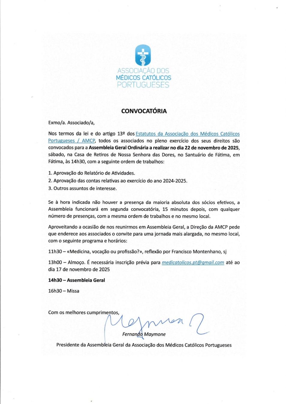 Convocatória para a Assembleia Geral de 2025 