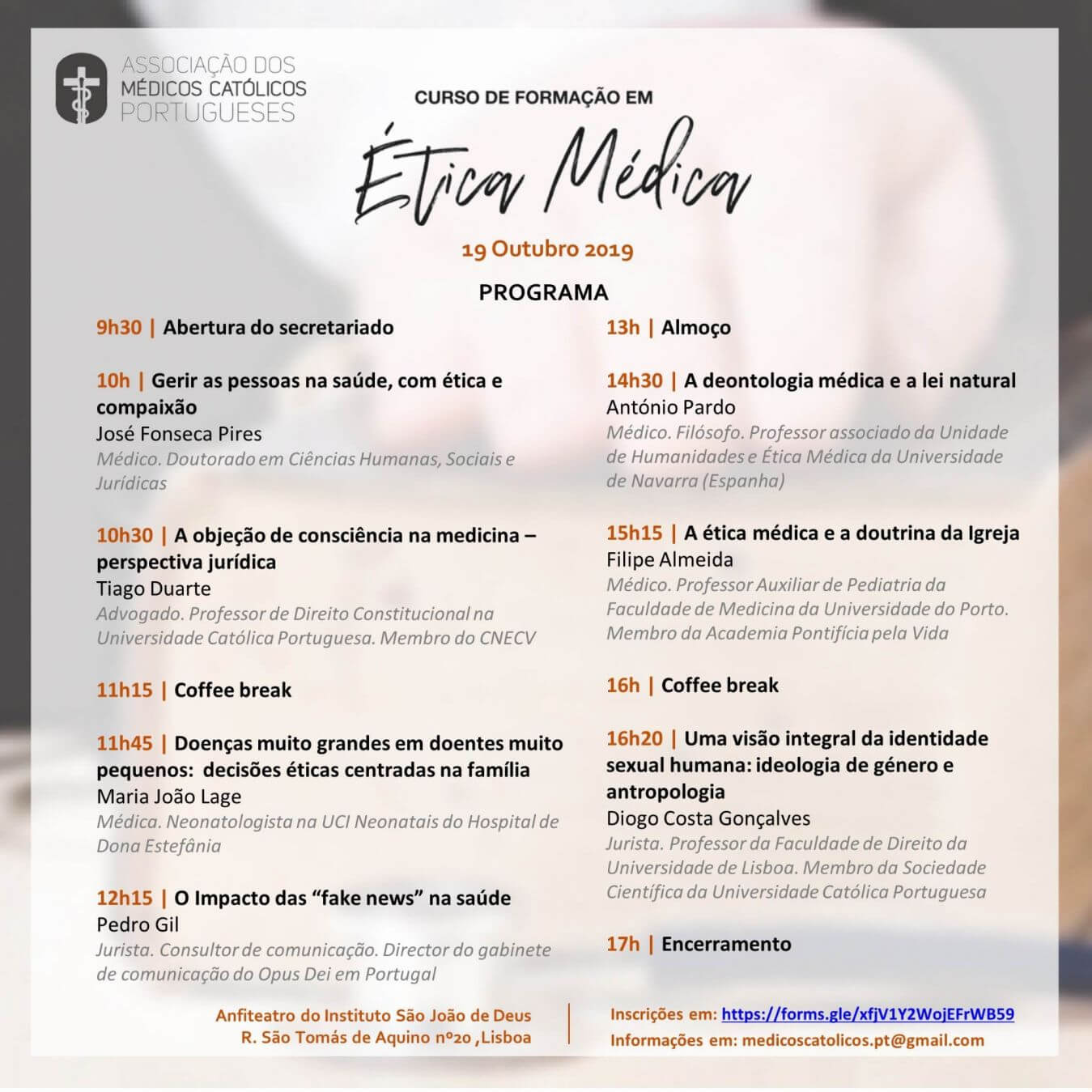 Formação em Ética Médica com inscrições a decorrer